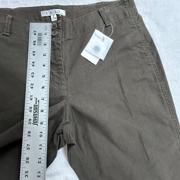 CAbi Womens Stadium Pants Olive Green Zip-Leg Flare Stretch Size 8 Style 184 New - Picture 8 of 15